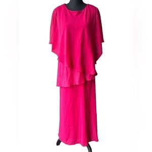 Coldwater Creek Flowy Raspberry skirt and shirt coordinated set NWT 18W